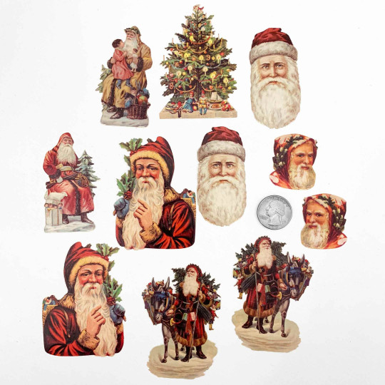 Victorian Santa Loose Christmas Paper Scrap Pack